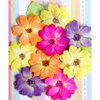 Petaloo - Devon Collection - Glittered Floral Embellishments - Brighton - Fuchsia Purple Yellow and Orange