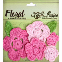 Petaloo - Devon Collection - Crocheted Flowers - Pinks