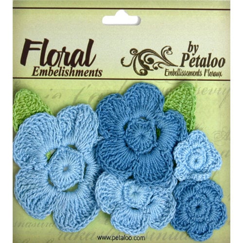 Petaloo - Devon Collection - Crocheted Flowers - Blues