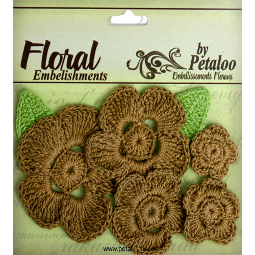 Petaloo - Devon Collection - Crocheted Flowers - Browns