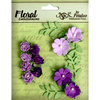 Petaloo - Devon Collection - Petites Mini Rose Clusters - Lavender and Purple