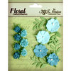 Petaloo - Devon Collection - Petites Mini Rose Clusters - Blue