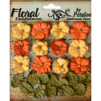 Petaloo - Darjeeling Collection - Floral Embellishments - Petites - Autumn