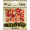 Petaloo - Printed Darjeeling Collection - Floral Embellishments - Petites - Teastained Spice