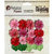 Petaloo - Darjeeling Collection - Floral Embellishments - Mini Daisies with Leaves - Red Raspberry