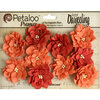 Petaloo - Printed Darjeeling Collection - Floral Embellishments - Dahlias - Teastained Spice