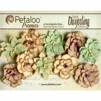 Petaloo - Darjeeling Collection - Floral Embellishments - Dahlias - Pistachio