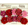 Petaloo - Darjeeling Collection - Floral Embellishments - Dahlias - Red Raspberry