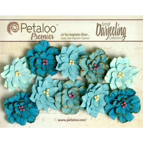 Petaloo - Darjeeling Collection - Floral Embellishments - Dahlias - Seaside