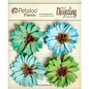 Petaloo - Darjeeling Collection - Floral Embellishments - Daisies - Cottage Blue