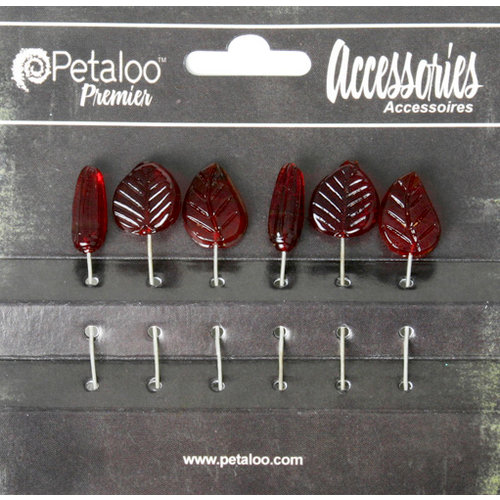 Petaloo - Darjeeling Collection - Glass Ornament Pins - Red