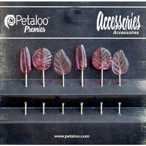 Petaloo - Darjeeling Collection - Glass Ornament Pins - Dark Rose