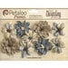 Petaloo - Printed Darjeeling Collection - Floral Embellishments - Wild Blossoms - Medium - Soft Grey