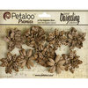 Petaloo - Printed Darjeeling Collection - Floral Embellishments - Wild Blossoms - Craft Brown