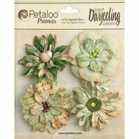 Petaloo - Printed Darjeeling Collection - Floral Embellishments - Wild Blossoms - Large - Soft Green