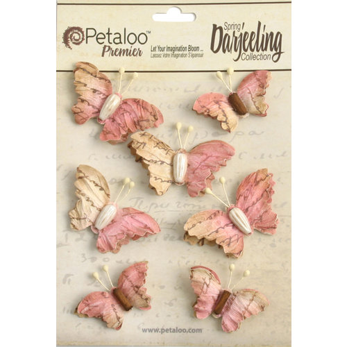 Petaloo - Printed Darjeeling Collection - Wild Butterflies - Pink
