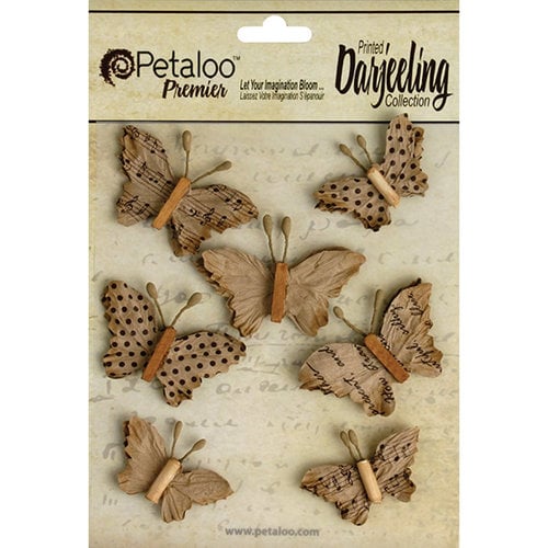 Petaloo - Printed Darjeeling Collection - Wild Butterflies - Craft Brown