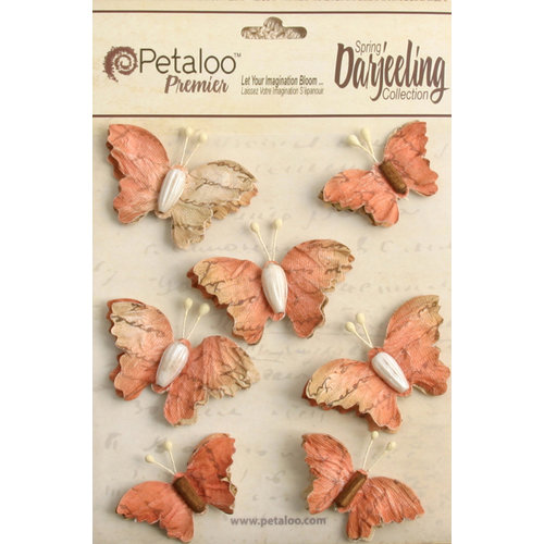 Petaloo - Printed Darjeeling Collection - Wild Butterflies - Paprika