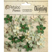 Petaloo - Printed Darjeeling Collection - Floral Embellishments - Mini - Soft Green