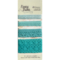 Petaloo - Printed Darjeeling Collection - Trim - Crochet Lace - Aqua - 2.25 Yards