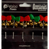 Petaloo - Dazzlers Collection - Premiere Accessories - Christmas Hat Pin Bows with Jingle Bells