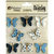 Petaloo - Printed Darjeeling Collection - Mini Butterflies - Teastained Blue