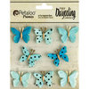 Petaloo - Printed Darjeeling Collection - Mini Butterflies - Teastained Teals
