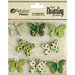 Petaloo - Printed Darjeeling Collection - Mini Butterflies - Teastained Greens