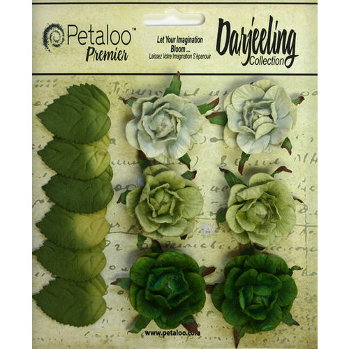 Petaloo - Darjeeling Collection - Floral Embellishments - Garden Rosette - Green