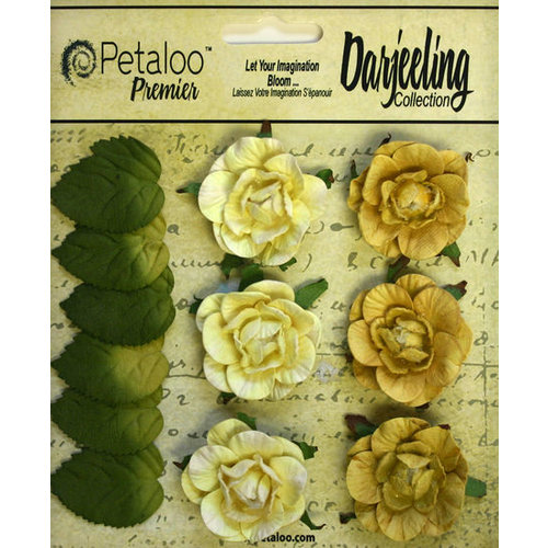 Petaloo - Darjeeling Collection - Floral Embellishments - Garden Rosette - Yellow