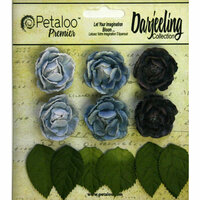 Petaloo - Darjeeling Collection - Floral Embellishments - Mini Garden Rosette - Blue