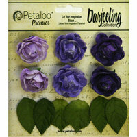 Petaloo - Darjeeling Collection - Floral Embellishments - Mini Garden Rosette - Purple