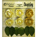 Petaloo - Darjeeling Collection - Floral Embellishments - Mini Garden Rosette - Yellow