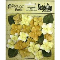 Petaloo - Darjeeling Collection - Floral Embellishments - Hydrangeas - Yellow