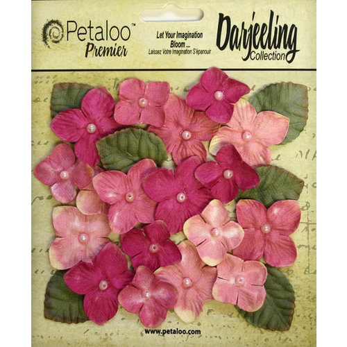 Petaloo - Darjeeling Collection - Floral Embellishments - Hydrangeas - Pink