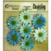 Petaloo - Darjeeling Collection - Floral Embellishments - Mini Daisy - Teal