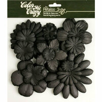 Petaloo - Color Me Crazy Collection - Black Chalkboard - Flower Layers