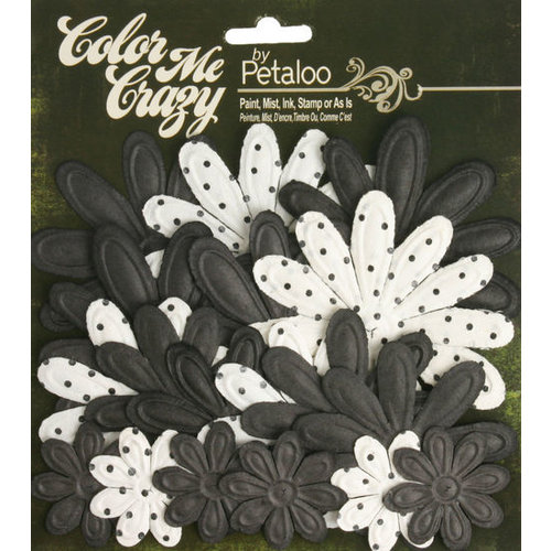Petaloo - Color Me Crazy Collection - Black Chalkboard - Embossed Daisies