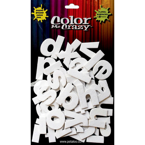 Petaloo - Color Me Crazy Collection - 3 Dimensional Foam Stickers - Lower Case Letters