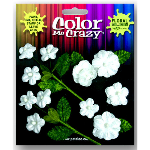 Petaloo - Color Me Crazy Collection - Velvet Mini Blossoms - Whites