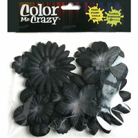 Petaloo - Color Me Crazy Collection - Mulberry Paper Flowers - Black