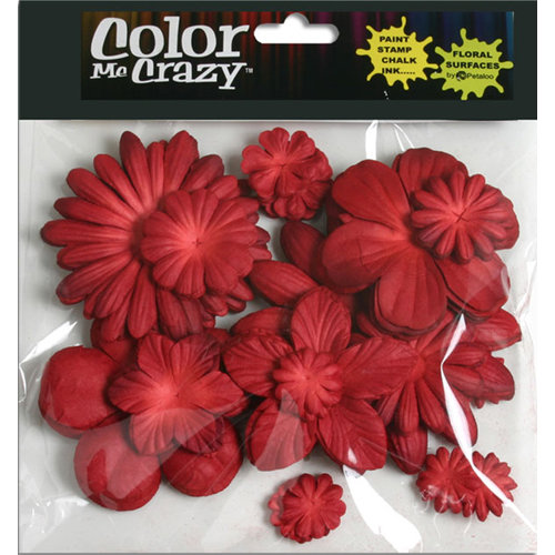 Petaloo - Color Me Crazy Collection - Mulberry Paper Flowers - Red