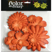 Petaloo - Color Me Crazy Collection - Mulberry Paper Flowers - Orange