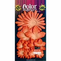 Petaloo - Color Me Crazy Collection - Core Matched Mulberry Paper Flowers - Paprika