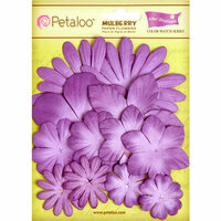 Petaloo - Color Me Crazy Collection - Core Matched Mulberry Paper Flowers - Purple Majesty
