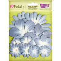 Petaloo - Color Me Crazy Collection - Core Matched Mulberry Paper Flowers - Periwinkle