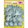 Petaloo - Color Me Crazy Collection - Core Matched Mulberry Paper Flowers - Marsh Blue
