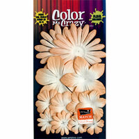 Petaloo - Color Me Crazy Collection - Core Matched Mulberry Paper Flowers - Mango