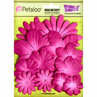 Petaloo - Color Me Crazy Collection - Core Matched Mulberry Paper Flowers - Love Potion Fuchsia