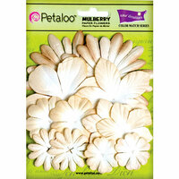 Petaloo - Color Me Crazy Collection - Core Matched Mulberry Paper Flowers - Vanilla Cream